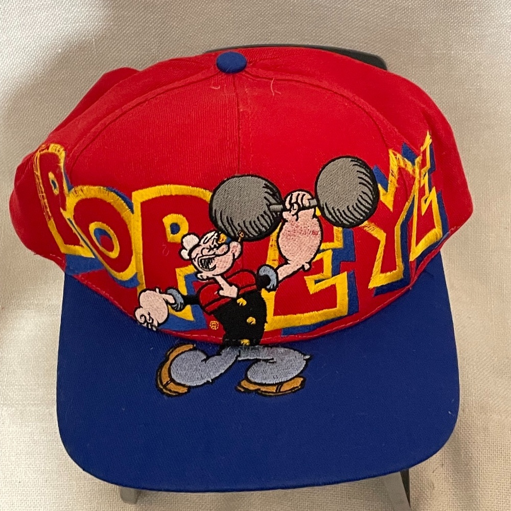 Popeye Snapback Flat Bill Red and Blue Hat